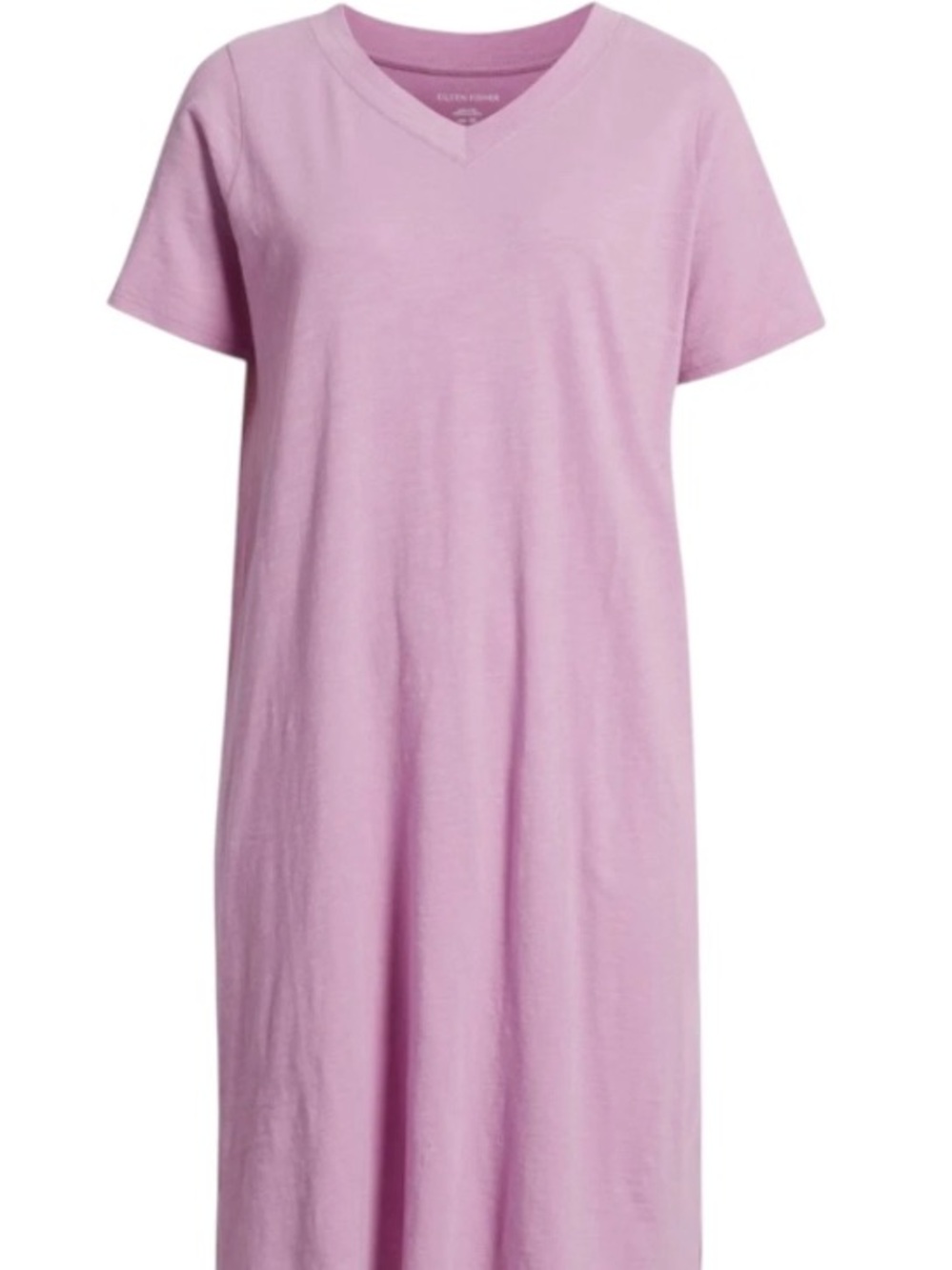 NWT Eileen Fisher Organic Cotton Slubby Jersey Dress Tee French Lilac L $138